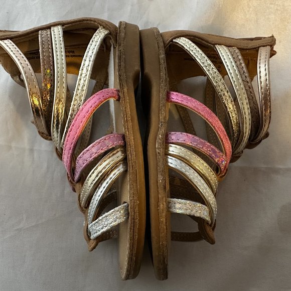Tucker & Tate  Toddler Marissa Sandals Back Zipper, Multi Metallic Size 7 NEW - Picture 4 of 5